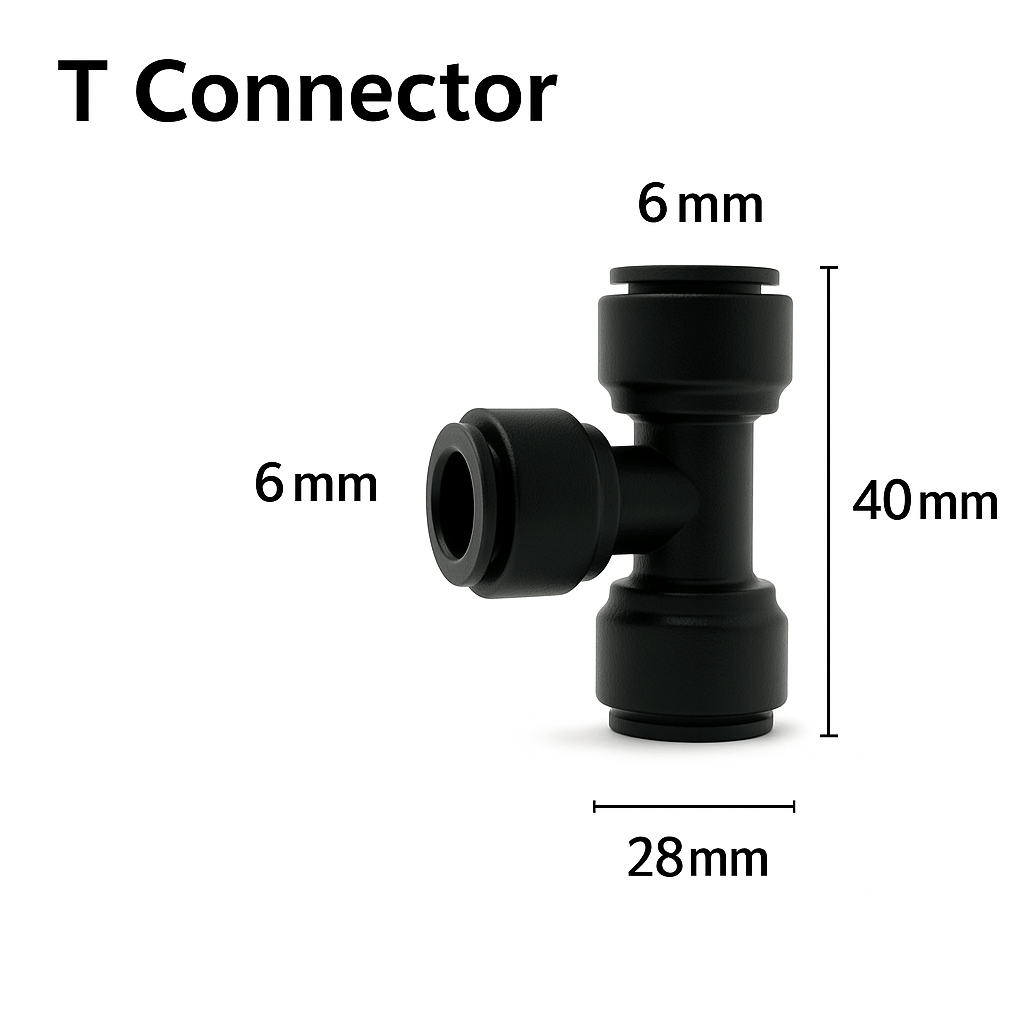 Connecteur en T 6mm - Raccord rapide pour tuyaux souples - TerraLife