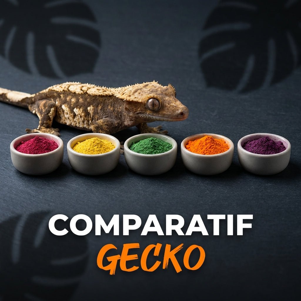 NEKTON, Pangea, Blue River, Hikari, Arcadia : comparatif des poudres pour gecko à crête - TerraLife