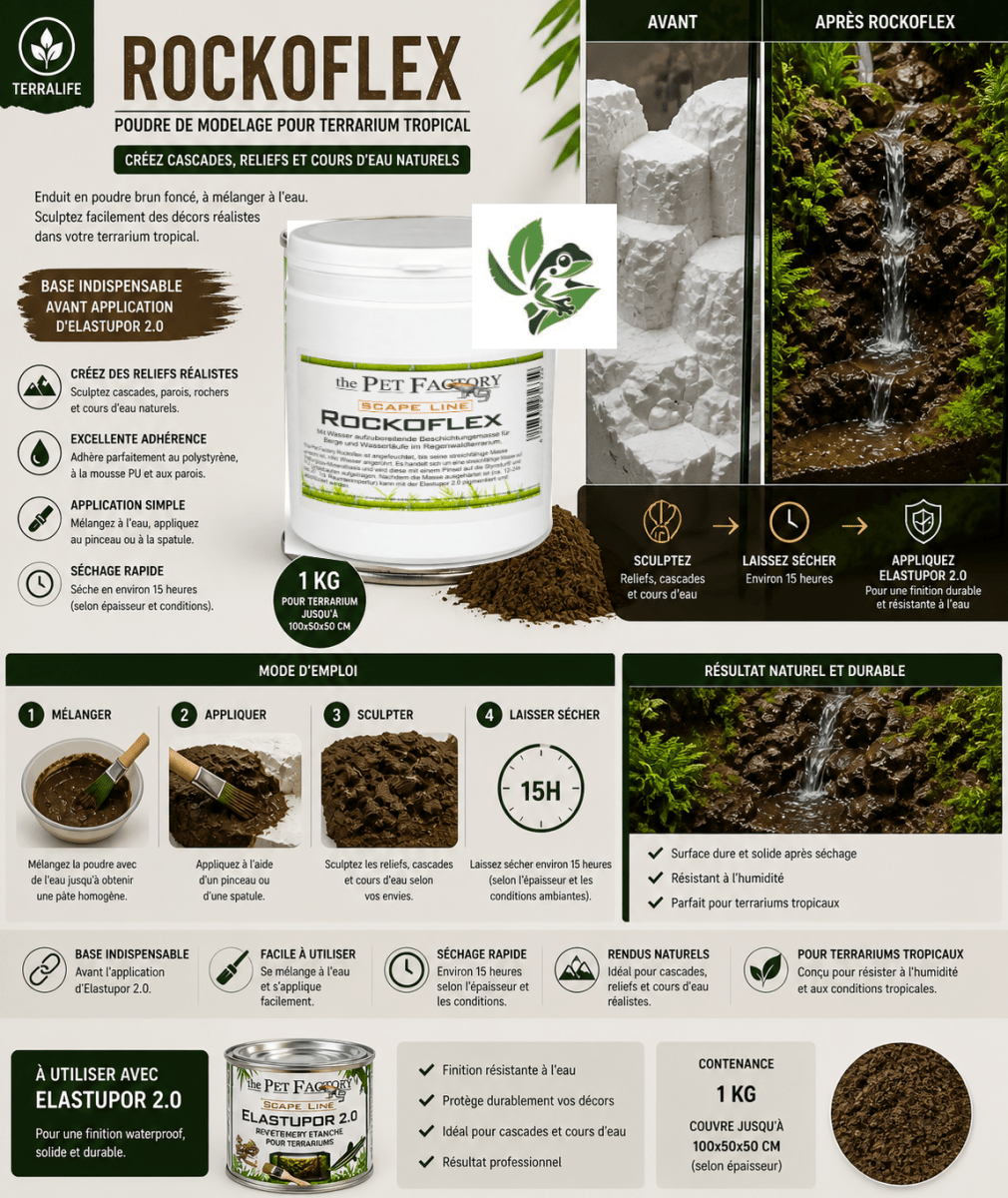 Rockoflex – Enduit de Décor pour Cascade & Relief en Terrarium Tropical - TerraLife