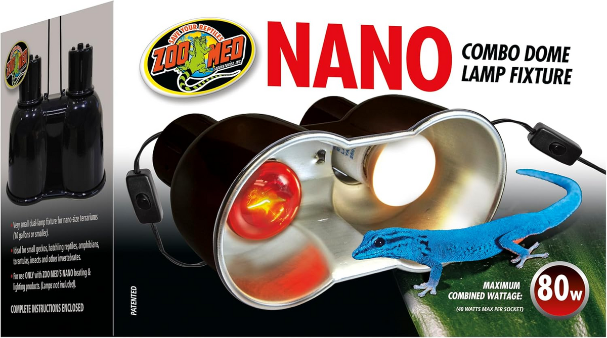 Zoo Med Nano Combo Dome, double support E27 2 × 40 W pour nano terrarium